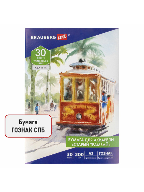 Папка для акварели БОЛЬШАЯ А3, 30 л., 