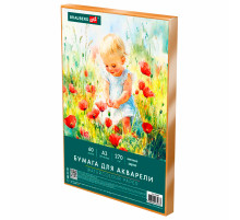 Бумага для акварели А3 60 л., 270 г/м2, мелкое зерно, в коробке, BRAUBERG ART CLASSIC, 