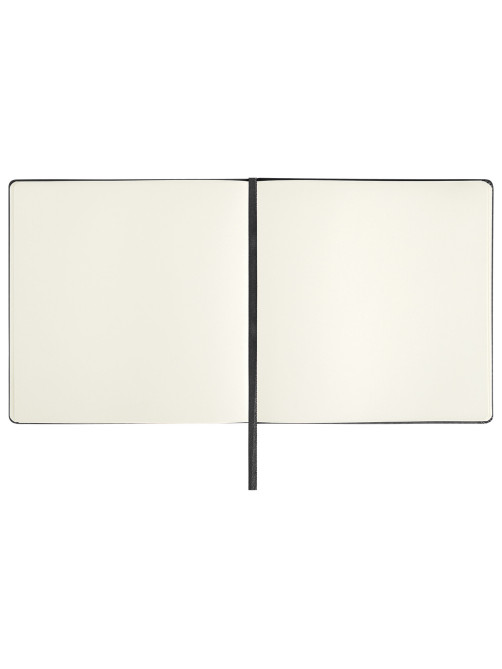 Скетчбук, слоновая кость 140 г/м2 200х200 мм, 80 л., КОЖЗАМ, резинка, BRAUBERG ART CLASSIC, черный, 113196