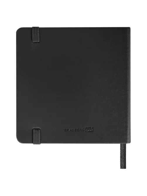 Скетчбук, слоновая кость 140 г/м2 120х120 мм, 80 л., КОЖЗАМ, резинка, BRAUBERG ART CLASSIC, черный, 113191