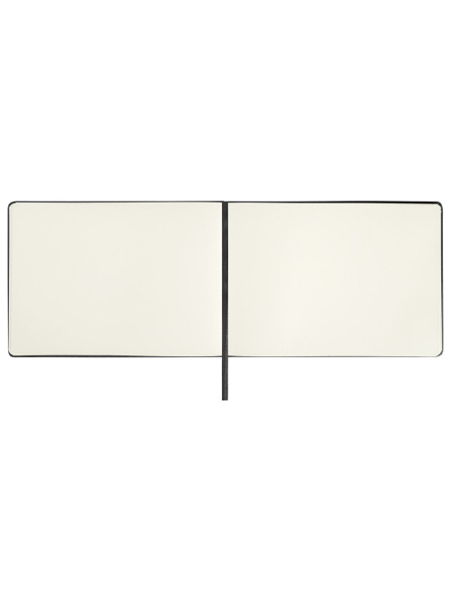 Скетчбук, слоновая кость 140 г/м2 210х148 мм, 80 л., КОЖЗАМ, резинка, BRAUBERG ART CLASSIC, черный, 113198