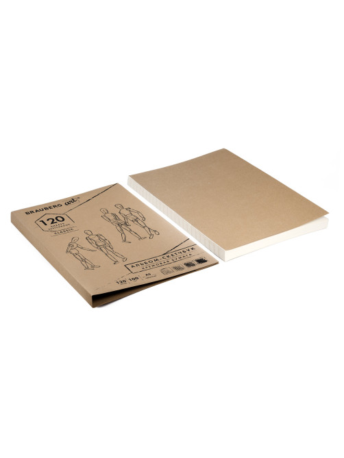 Скетчбук, слоновая кость 100 г/м2, 148х210 мм, 120 л., прошивка, BRAUBERG ART CLASSIC, 128961