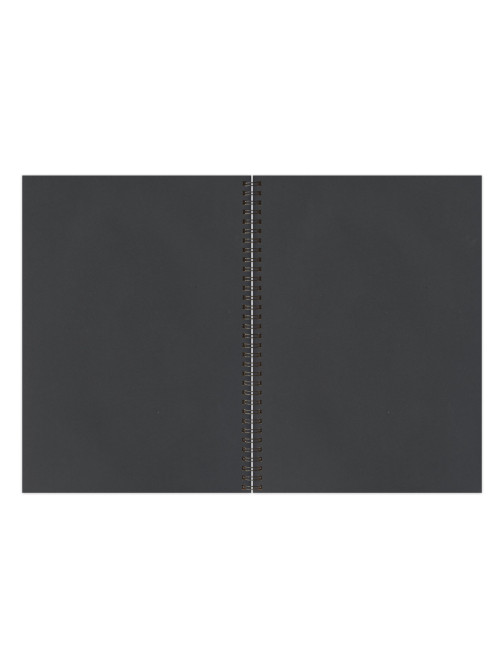 Скетчбук, черная бумага 120 г/м2, 148х210 мм, 32 л., гребень, BRAUBERG ART CLASSIC, 128952
