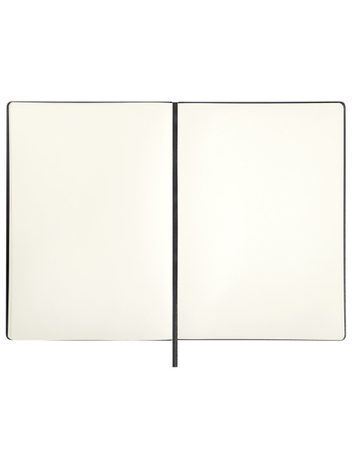 Скетчбук, слоновая кость 140 г/м2 210х297 мм, 80 л., КОЖЗАМ, резинка, BRAUBERG ART CLASSIC, черный, 113200
