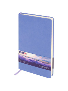 Скетчбук, слоновая кость 140 г/м2 130х210 мм, 80 л., КОЖЗАМ, резинка, BRAUBERG ART CLASSIC, пастель сиреневый, 116879