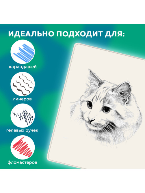Скетчбук, слоновая кость 140 г/м2, 130х210 мм, 80 л., софт-тач, резинка, BRAUBERG ART CLASSIC, 