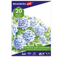 Папка для рисования А4, 20 л., 200 г/м2, BRAUBERG, 210х297 мм, 