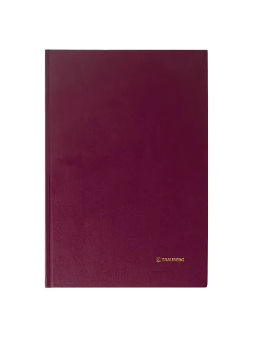 Книга учета 96 л., клетка, твердая, бумвинил, блок офсет, А4 200х290 мм, BRAUBERG, бордовая, 130224