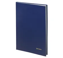 Книга учета 144 л., клетка, твердая, бумвинил, блок офсет, А4 200х290 мм, BRAUBERG, синий, 130226