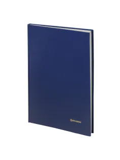 Книга учета 144 л., клетка, твердая, бумвинил, блок офсет, А4 200х290 мм, BRAUBERG, синий, 130226
