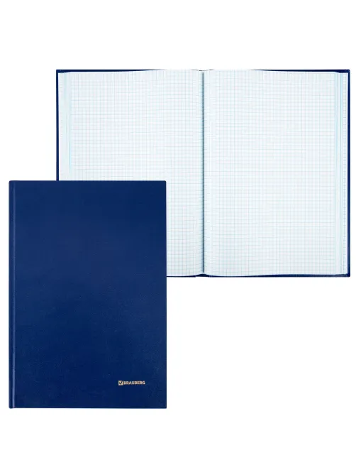 Книга учета 160 л., клетка, твердая, бумвинил, блок офсет, А4 200х290 мм, BRAUBERG, 130182