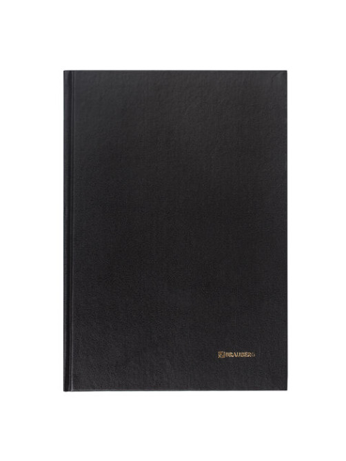 Книга учета 96 л., клетка, твердая, бумвинил, блок офсет, А4 200х290 мм, BRAUBERG, черная, 130223
