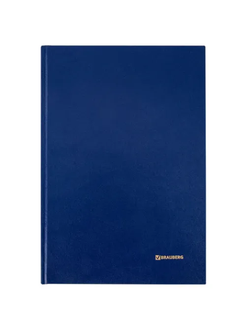 Книга учета 96 л., клетка, твердая, бумвинил, блок офсет, А4 200х290 мм, BRAUBERG, синяя, 130069