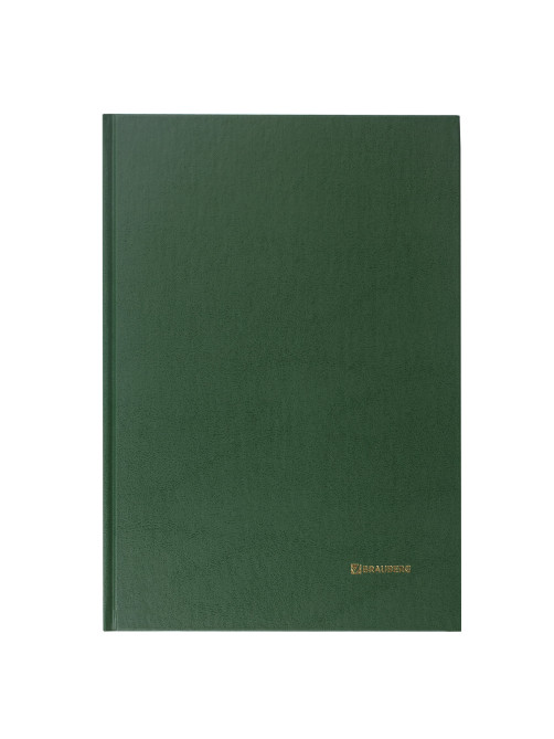 Книга учета 96 л., клетка, твердая, бумвинил, блок офсет, А4 200х290 мм, BRAUBERG, зеленая, 130222