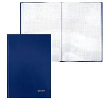 Книга учета 96 л., клетка, твердая, бумвинил, блок офсет, А4 200х290 мм, BRAUBERG, синяя, 130069
