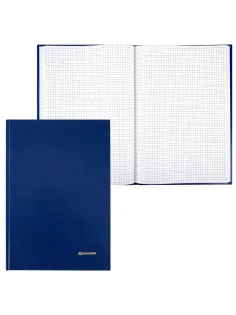 Книга учета 96 л., клетка, твердая, бумвинил, блок офсет, А4 200х290 мм, BRAUBERG, синяя, 130069
