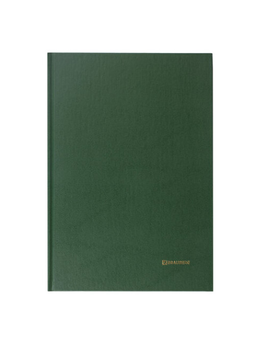 Книга учета 96 л., клетка, твердая, бумвинил, блок офсет, А4 200х290 мм, BRAUBERG, зеленая, 130222