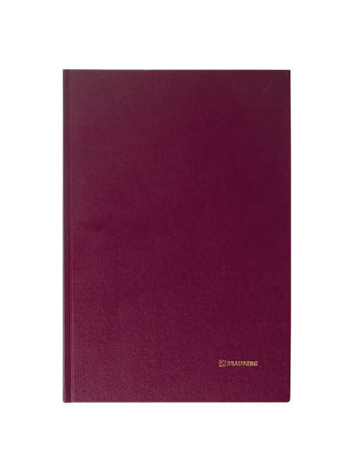 Книга учета 96 л., клетка, твердая, бумвинил, блок офсет, А4 200х290 мм, BRAUBERG, бордовая, 130224