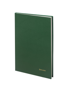 Книга учета 96 л., клетка, твердая, бумвинил, блок офсет, А4 200х290 мм, BRAUBERG, зеленая, 130222