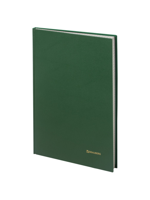 Книга учета 96 л., клетка, твердая, бумвинил, блок офсет, А4 200х290 мм, BRAUBERG, зеленая, 130222