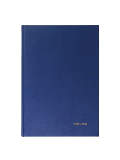 Книга учета 144 л., линия, твердая, бумвинил, блок офсет, А4 200х290 мм, BRAUBERG, синий, 130227