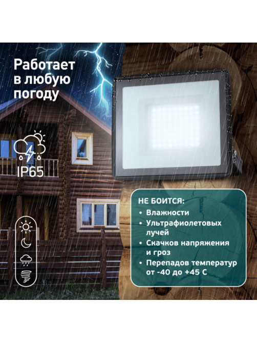 Прожектор светодиодный ЭРА, 20(175) Вт, 6500К, 1600 Лм, IP65, черный, LPR-023-0-65K-020, Б0052022