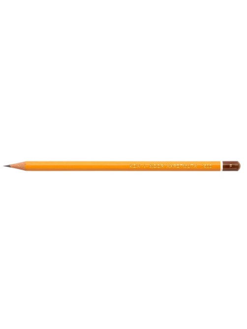 Карандаш чернографитный KOH-I-NOOR 1500, 1 шт., F, корпус желтый, заточенный, 150000F01170RU