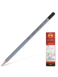 Карандаш чернографитный KOH-I-NOOR 1860, 1 шт., HB, корпус серый, 18600HB00104