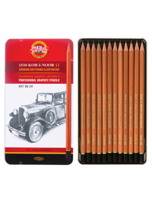 Карандаши чернографитные KOH-I-NOOR, НАБОР 12 шт., 