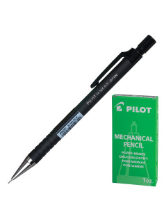 Карандаш механический PILOT Н-165, корпус черный, прорезиненный, ластик, 0,5 мм, H-165 B