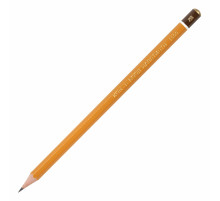 Карандаш чернографитный KOH-I-NOOR 1500, 1 шт., 2B, корпус желтый, заточенный, 150002B01170RU
