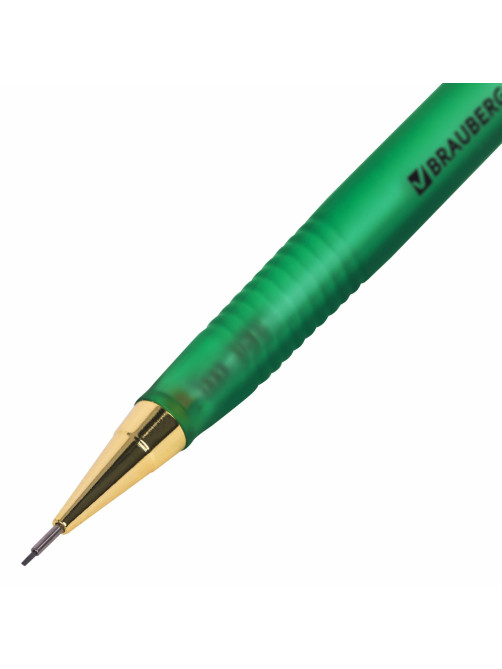 Карандаш механический 0,5 мм, HB, BRAUBERG EXTRA GOLD, ластик, корпус SOFT TOUCH, ассорти, 181963