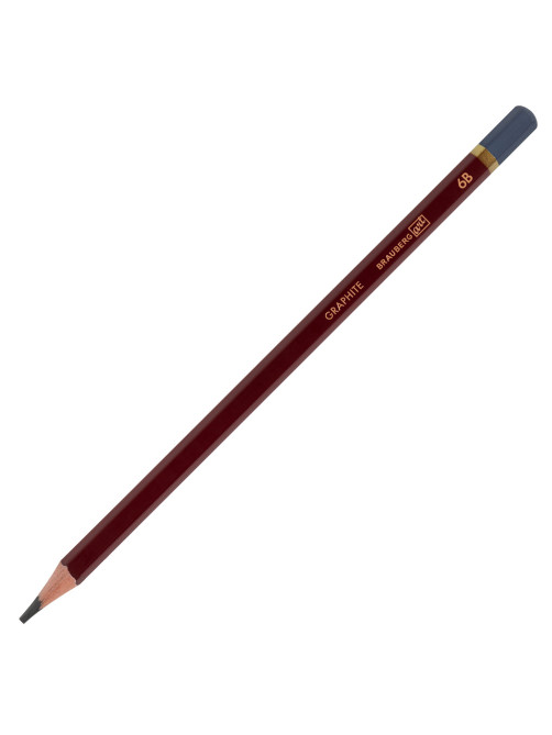 Карандаш чернографитный художественный 6B, 1 шт., BRAUBERG ART 