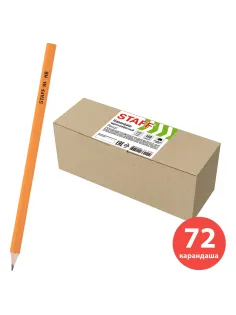 Карандаши чернографитные простые HB, ВЫГОДНАЯ УПАКОВКА КОМПЛЕКТ 72 штуки, STAFF, 181880