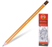 Карандаш чернографитный KOH-I-NOOR 1500, 1 шт., F, корпус желтый, заточенный, 150000F01170RU
