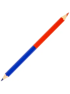 Карандаш двухцветный КРАСНО-СИНИЙ, KOH-I-NOOR, УТОЛЩЕННЫЙ, 1 шт., шестигранный, грифель 3,8 мм, натуральное дерево, 3423, 34230EG006KS