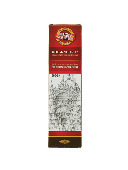 Карандаш чернографитный KOH-I-NOOR 1500, 1 шт., 9H, корпус желтый, заточенный, 150009H01170