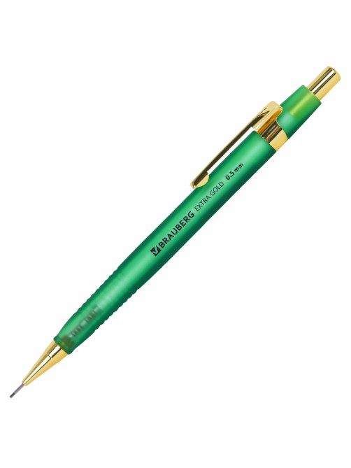 Карандаш механический 0,5 мм, HB, BRAUBERG EXTRA GOLD, ластик, корпус SOFT TOUCH, ассорти, 181963