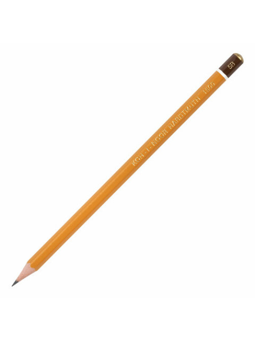 Карандаш чернографитный KOH-I-NOOR 1500, 1 шт., 5B, корпус желтый, заточенный, 150005B01170RU