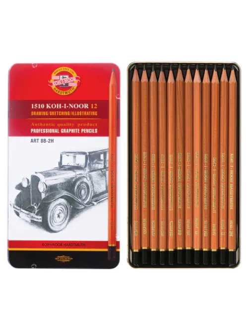 Карандаши чернографитные KOH-I-NOOR, НАБОР 12 шт., 