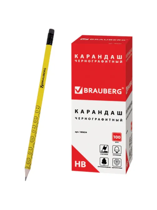 Карандаш чернографитный BRAUBERG, 1 шт., 