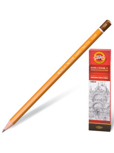 Карандаш чернографитный KOH-I-NOOR 1500, 1 шт., 5H, корпус желтый, заточенный, 150005H01170