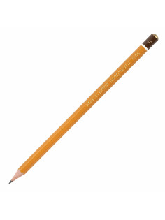 Карандаш чернографитный KOH-I-NOOR 1500, 1 шт., H, корпус желтый, заточенный, 150000H01170RU