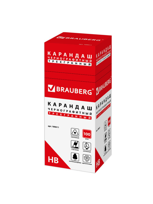 Карандаш чернографитный BRAUBERG, 1 шт., 