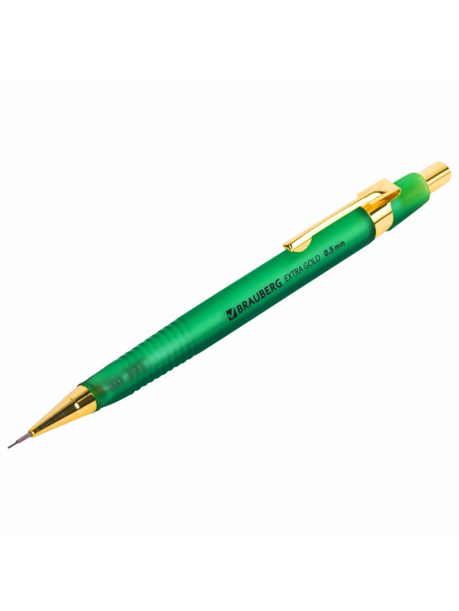 Карандаш механический 0,5 мм, HB, BRAUBERG EXTRA GOLD, ластик, корпус SOFT TOUCH, ассорти, 181963