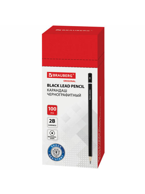 Карандаш чернографитный BRAUBERG, 1 шт., 