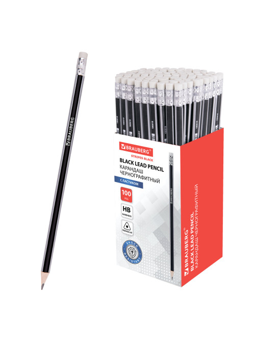 Карандаш чернографитный BRAUBERG, 1 шт., 