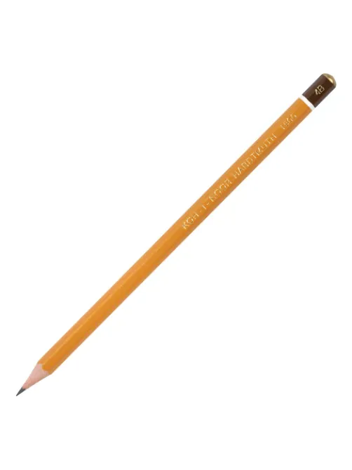 Карандаш чернографитный KOH-I-NOOR 1500, 1 шт., 4B, корпус желтый, заточенный, 150004B01170RU