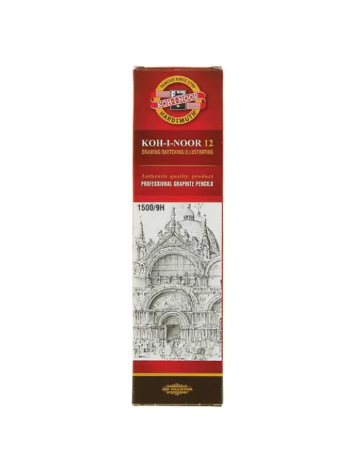 Карандаш чернографитный KOH-I-NOOR 1500, 1 шт., 9H, корпус желтый, заточенный, 150009H01170
