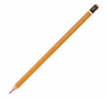 Карандаш чернографитный KOH-I-NOOR 1500, 1 шт., 8B, корпус желтый, заточенный, 150008B01170RU